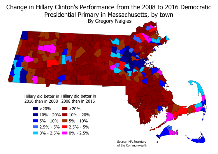 MA 16PrezPrimDem results change from 08PrezPrimDem