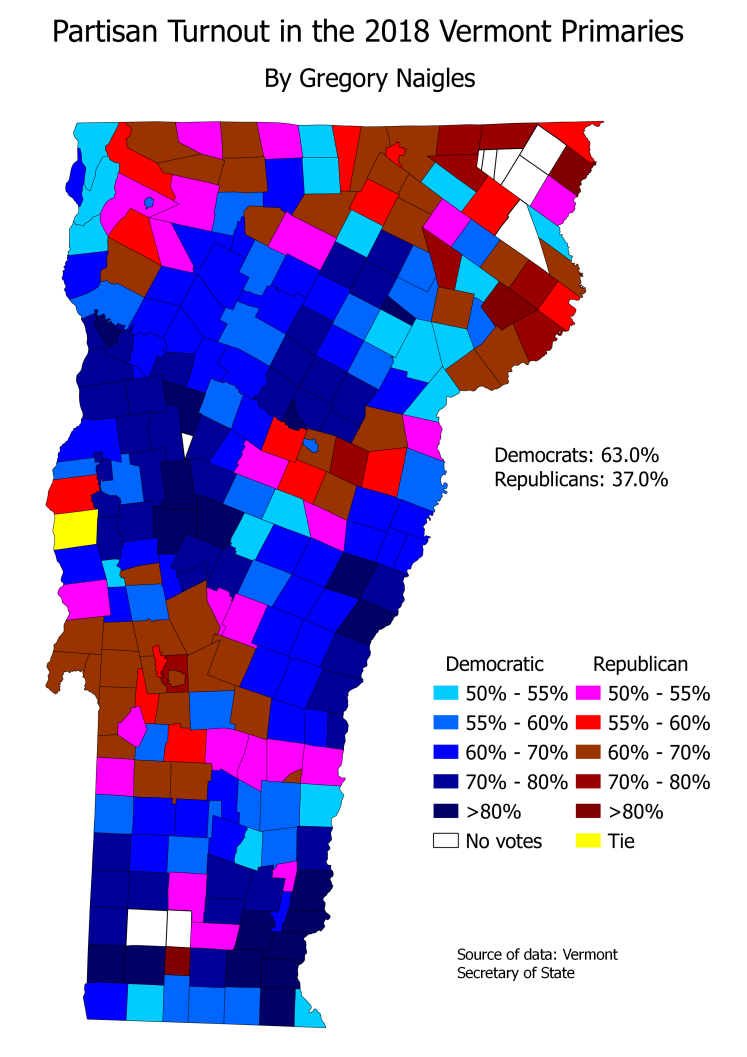 VT 18Primary partisan turnout